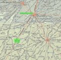 Localización del lugar del asesinato y fosa (sobre cartografía de la época)
