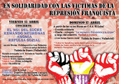 Cartel anunciador del concierto y actividades en solidaridad con las víctimas de la represión franquista en Tudela de Duero.