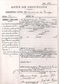 Certificado de defunción de uno de los paseados en Santovenia