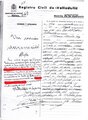 Documento: Registro Civil causa de la muerte tachada 1 y 2